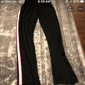 Size small pants. They have pink and white stripes